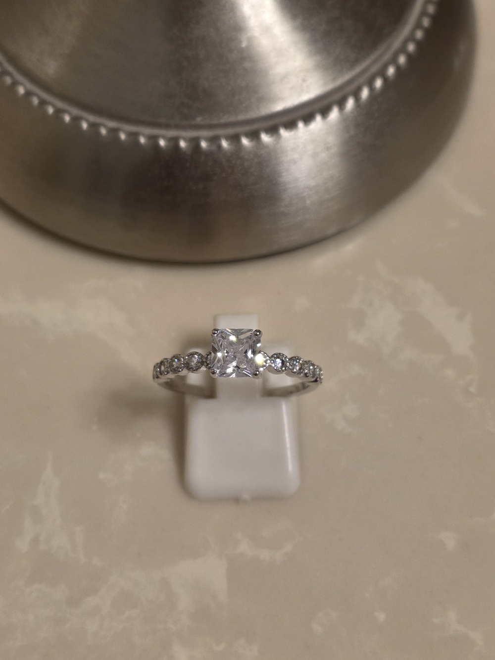 925 Silver Cubic Zirconia Solitaire Ring Size 9